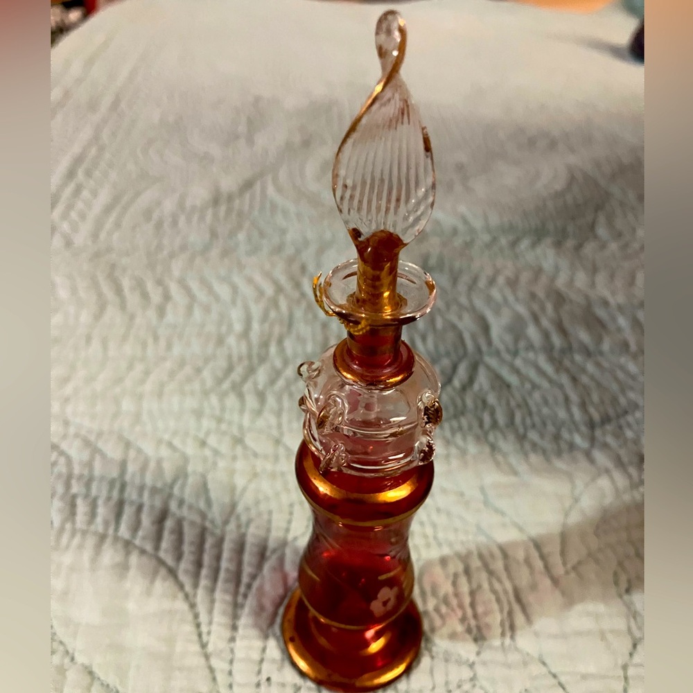 VTG hand blown Egyptian glass  perfume bottle